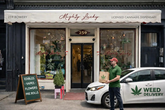 Cannabis delivery from Mighty Lucky dispensary in Manhattan NYC