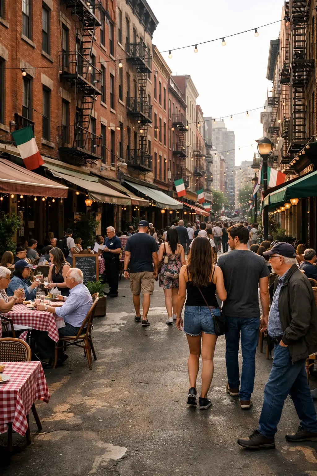 Little Italy NYC Mulberry Street restaurants Manhattan New York